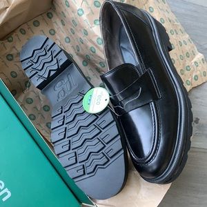 Black Leather Loafers Platform Loafer. NOT PATENT LEATHER